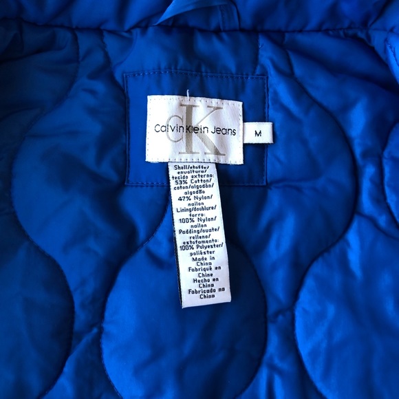 (200) Calvin Klein Blue Puffer Vest - Picture 6 of 8